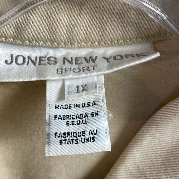 JONES NEW YORK SPORT Ladies Tencel Cotton Denim Tan Button Up Jacket Size 1X - Picture 4 of 9